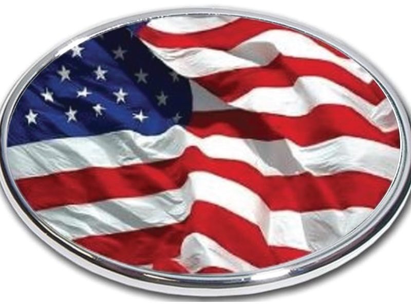 American waving flag hitch cover