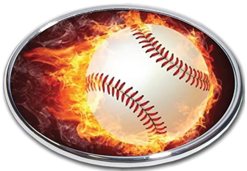 Baseball on Fire Hitch Covers